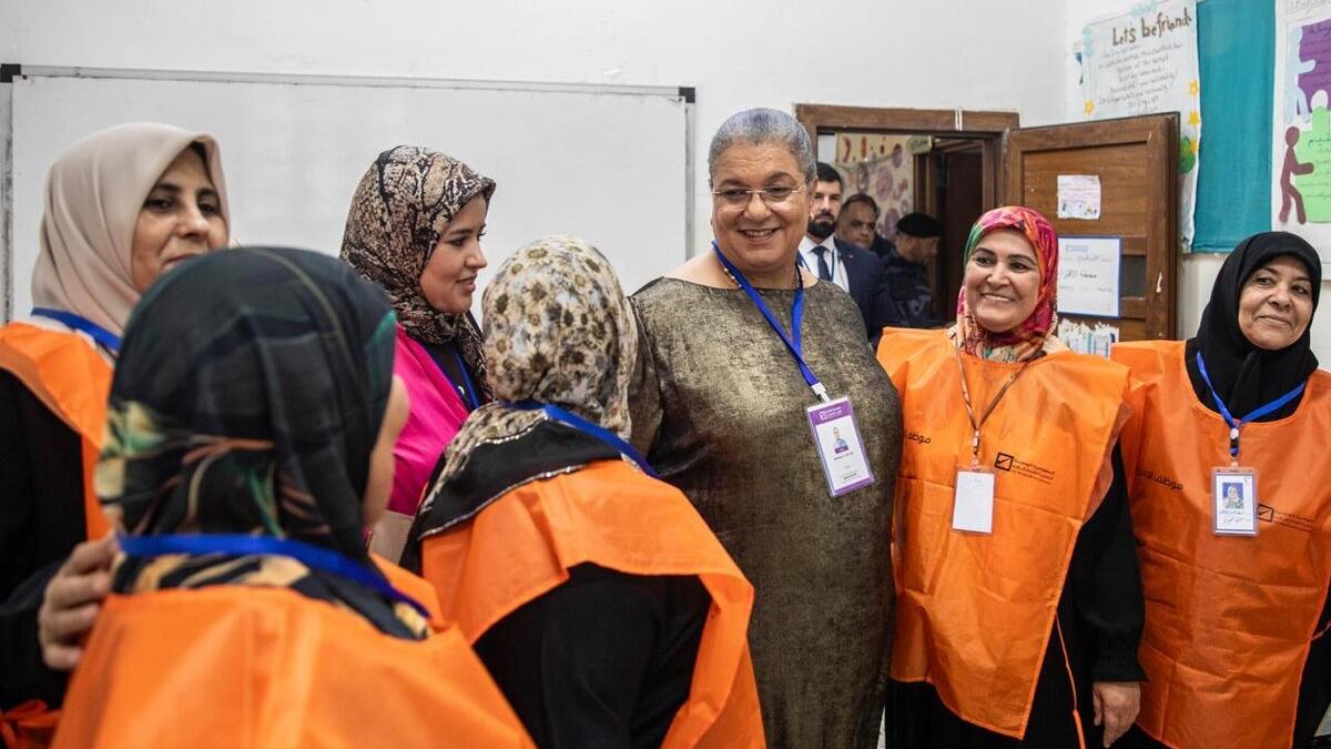 SRSG Hanna Tetteh with some women electoral staff in Central Tripoli Municipality