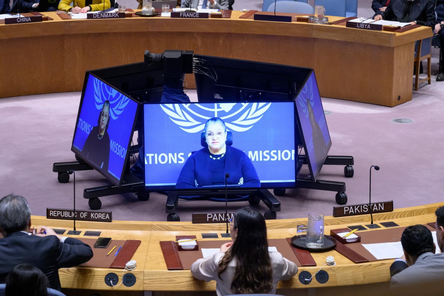 SRSG Hanna Tetteh addresses the Security Council on 19 December 2025