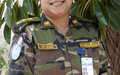 Le Colonel Nazma Begum, Commandant du Contingent bangladais de l’ONUCI et première femme militaire à diriger un contingent, dans l’histoire des Nations Unies (Daloa, mai 2016) 