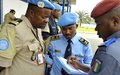 Exchanges between Ivorian National Police and United Nations Police officers at the opening ceremony of a UNPOL liaison office at the Gendarmerie School (Abidjan, January 2012)