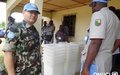 Electoral material from the IEC arrive in Taï under the watchful eyes of Ivorian security forces and UNOCI peacekeepers (October 2015) 