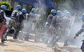 La base de la Brigade anti-émeute à Yopougon a abrité, le 29 avril 2015, la cérémonie de clôture de la session de formation sur la gestion démocratique des foules, organisée par la Police des Nations Unies.