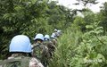 Les Casques bleus de l’ONUCI en plein exercice de sécurisation des populations civiles dans l’Ouest du pays,  dans le cadre de l’opération ‘’Umbrella’’ (Yoya près de Blolequin, octobre 2009) 