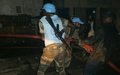 UNOCI peacekeepers help extinguish fire in main market in Yamoussoukro   