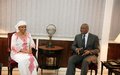 Rencontre entre la Représentante spéciale,  Aïchatou Mindaoudou, et le Ministre ivoirien de l'Intérieur, Hamed Bakayoko
